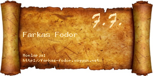 Farkas Fodor névjegykártya