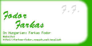 fodor farkas business card